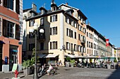 France, Savoie, Chambery, in the heart of the historic city, Saint Leger pedestrian square