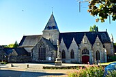 France, Morbihan, Rochefort en Terre, labelled les plus beaux villages de France (The Most Beautiful Villages of France), church of Notre Dame de la Tronchaye