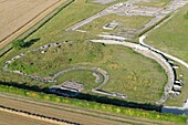 France, Cote d'Or, Alesia, aerial view of the Gallo Roman site, MuseoParc Alesia (Aerial view)