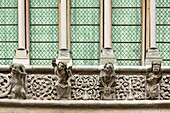France, Cote d'Or, cultural landscape of Burgundy climates listed as World Heritage by UNESCO, Dijon, detail of the gargoyles of the western facade of Notre Dame de Dijon church