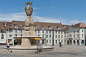 France, Doubs, Besancon the fountain of the Place de la Revolution