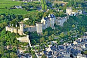 France, Indre et Loire, Loire Valley listed as World Heritage by UNESCO, Chinon (aerial view)