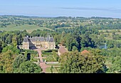 France, Saone et Loire, Curbigny, the castle of Dree, aerial view