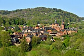 France, Correze, Collonges la Rouge, labelled Les Plus Beaux Villages de France (The Most Beautiful Villages of France), village built in red sandstone