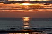 Frankreich, Somme, Baie de Somme, Sonnenuntergang