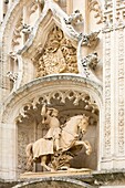 France, Meurthe et Moselle, Nancy, the Palais des Ducs de Lorraine (palace of the Dukes of Lorraine) now the Musee Lorrain, equidian statue of Duke Antoine de Lorraine