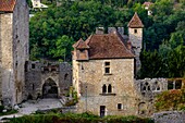 France, Quercy, Lot, Saint Cirq Lapopie, labelled one of the most beautiful villages in France,