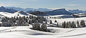 Frankreich, Haute Savoie, massive Bauges, oberhalb von Annecy Grenze zur Savoie, das Plateau von Semnoz außergewöhnlicher Aussichtspunkt auf die Nordalpen, Panoramablick nach Süden und das Chartreuse-Massiv