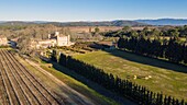 France, Bouches du Rhone, Rognes, Villa Baulieu (aerial view)