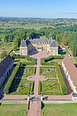 France, Saone et Loire, Curbigny, the castle of Dree (aerial view)