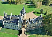 Frankreich, Nievre, La Fermete, Schloss von Prye (Luftaufnahme)