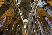 France, Cote d'Or, cultural landscape of Burgundy climates listed as World Heritage by UNESCO, Dijon, the nave and the altar of Notre Dame de Dijon church