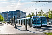 Frankreich, Yvelines, Velizy Villacoublay, Haltestelle TRAM Avenue Morane Saulnier