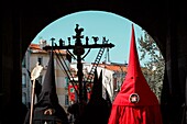 France, Pyrenees Orientales, Perpignan, Sanch procession on the streets of the historic old town of Perpignan