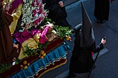 France, Pyrenees Orientales, Perpignan, Sanch procession on the streets of the historic old town of Perpignan