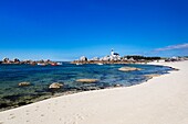 France, Finistere, Pagan country, Legend coast, Brignogan Plages, Beg Pol point, The Pontusval lighthouse, listed as Historical monument