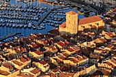 France, Bouches du Rhone, La Ciotat, Old Port (aerial view)