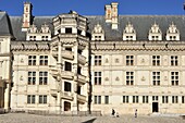 France, Loir et Cher, Valley of the Loire listed as World Heritage by UNESCO, Blois, château royal de Blois, façade des loges de l'aile François 1er
