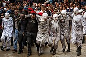 France, Pyrenees Orientales, Prats-de-Mollo, life scene during the bear celebrations at the carnival