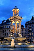 France, Rhône, Lyon, 2nd district, Les Cordeliers district, fountain of the Jacobins square