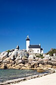 France, Finistere, Pagan country, Legend coast, Brignogan Plages, Beg Pol point, The Pontusval lighthouse, listed as Historical monument