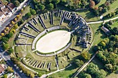France, Charente Maritime, Saintes, the Roman arena (aerial view)