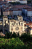 Frankreich, Rhone, Lyon, 5. Arrondissement, Altstadt von Lyon, historische Stätte, die von der UNESCO zum Weltkulturerbe erklärt wurde, Kathedrale Saint Jean-Baptiste (12. Jh.), denkmalgeschützt