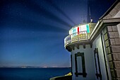 France, Finistere, Cap Sizun, Pointe du Millier, The Millier lighthouse light rays, Great National Location