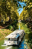 France, Haute Garonne, Toulouse, excursion boat on the Brienne canal