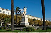 Frankreich, Haute Corse, Bastia, auf dem Platz saint Nicolas, die Statue von Napoleon im römischen Stil