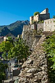 France, Haute Corse, Corte, the top of the citadel seen from the ramparts