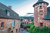 France, Correze, Dordogne Valley, Collonges la Rouge, labelled Les Plus Beaux Villages de France (The Most Beautiful Villages of France), village built in red sandstone