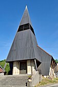 Frankreich, Territoire de Belfort, Croix, Kirche Saint Nicolas von 1971