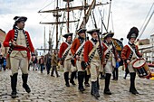 France, Herault, Sete, Escale a Sete festival, party of the maritime traditions, historical pageant in homage to the troops of La Fayette