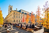 France, Paris, the place of the Pantheon in autumn