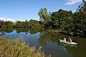 France, Doubs, Allenjoie, Allan river, canoeing