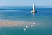 Frankreich, Gironde, Le Verdon sur Mer, Leuchtturm von Cordouan (Luftaufnahme)