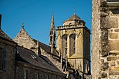 France, Finistere, Locronan labeled The Most Beautiful Villages of France, traditional stone houses