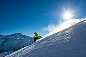 France, Haute Savoie, Massif of the Mont Blanc, the Contamines Montjoie, the off piste skiing in quoted by the ski slopes