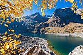 France, Isere, Ecrins National Park, Veneon valley, Lauvitel lake (alt : 1530m) on the GR 54 hiking trail
