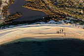 France, Bouches du Rhone, Blue Coast, Martigues, beach between Pointe Boucanet and Pointe Mauvais Pays (aerial view)