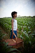 Boy in cornfield