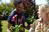 Man holding gerbera