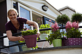 Woman on balcony