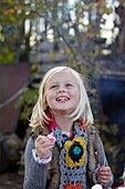 Girl eating marshmallows