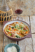 Ribollita with white beans and salsiccia balls from the oven