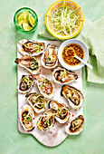 Fresh oysters with Asian dressing