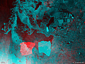A23a iceberg shifting, satellite image