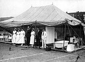 Boxing match in a field hospital