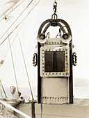 Deep sea diving bell on a ship
